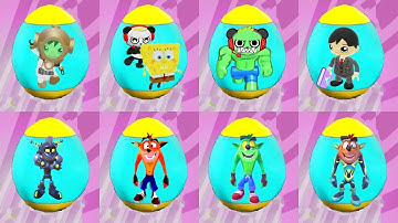 Mystery Surprise Egg Searching Video in Tag with Ryan vs Crash Bandicoot: On the Run Runner Gameplay