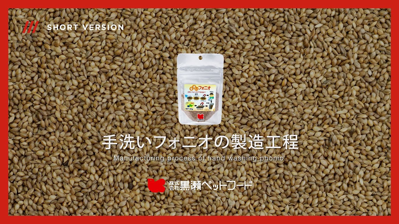 手洗いフォニオの製造工程（ショートバージョン）