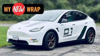 I wrapped my Tesla Model Y with awesome Stickers from Haloblk #Tesla #haloblk
