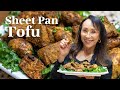 Sheet pan tofu  easy seasoned  baked tofu dinner