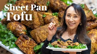 Sheet Pan Tofu - Easy Seasoned Baked Tofu Dinner