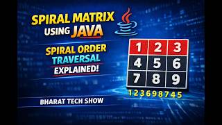 Spiral Matrix Problem in Java | Spiral Order Traversal | DSA Interview Question | Bharat Tech Show