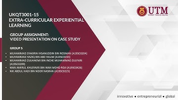 ASSIGNMENT 2: VIDEO PRESENTATION ON CASE STUDY – GROUP ASSIGNMENT | GROUP 5 |UKQT3001-15