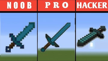 Pixel Art (NOOB vs PRO vs HACKER) Diamond sword in Minecraft