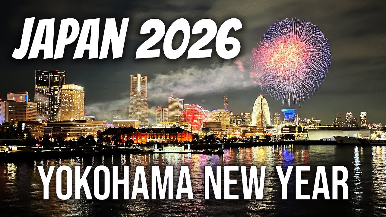 New Year 2026 Fireworks at Yokohama Port, Japan | Two Firework