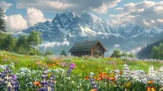 Mountain forest Meadow Wildflowers Cottage Fresh Ambience Relaxing Nature Sounds Birdsongs 8 hours