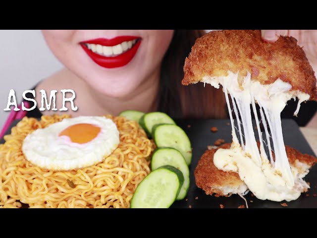 SPICY SALTED EGG NOODLES + CHEESY PORK KATSU ASMR MUKBANG | MUKBANG MALAYSIA | FOODIELICIOUS ASMR