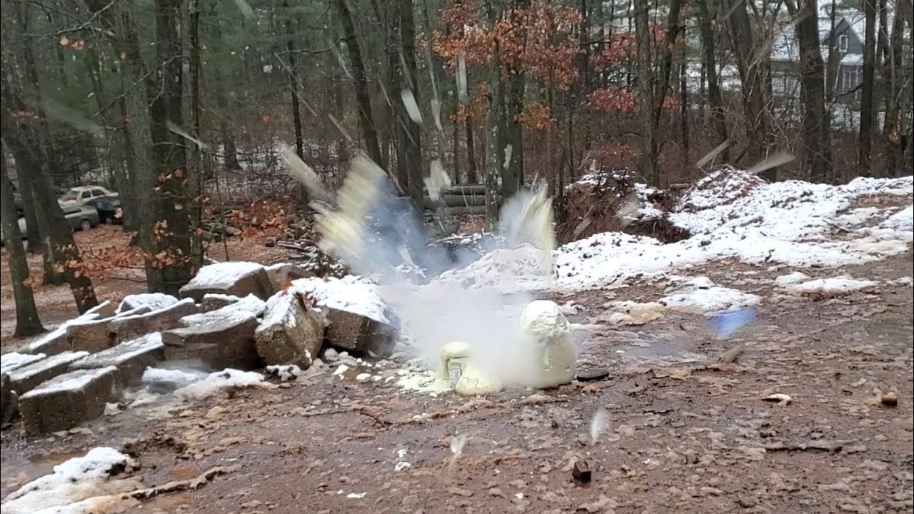 Two-part epoxy mix explosion in a bottle (sika postfix) - YouTube