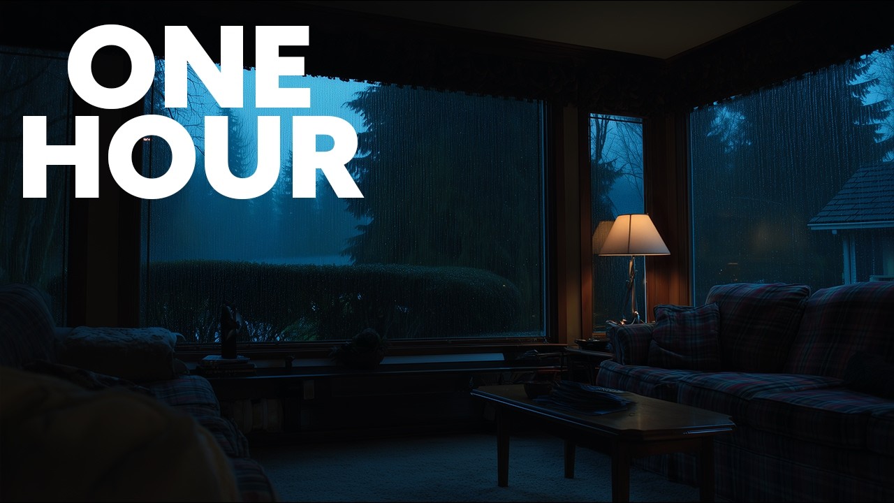Rainy Day in the PNW - Rain Sounds & Thunderstorm for Sleep | Twilight Movie Ambience | One Hour