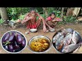 tribe lifestyle of 100 years old GRANDMA &amp; GRANDPA | old grandma cooking FISH CURRY and eating 