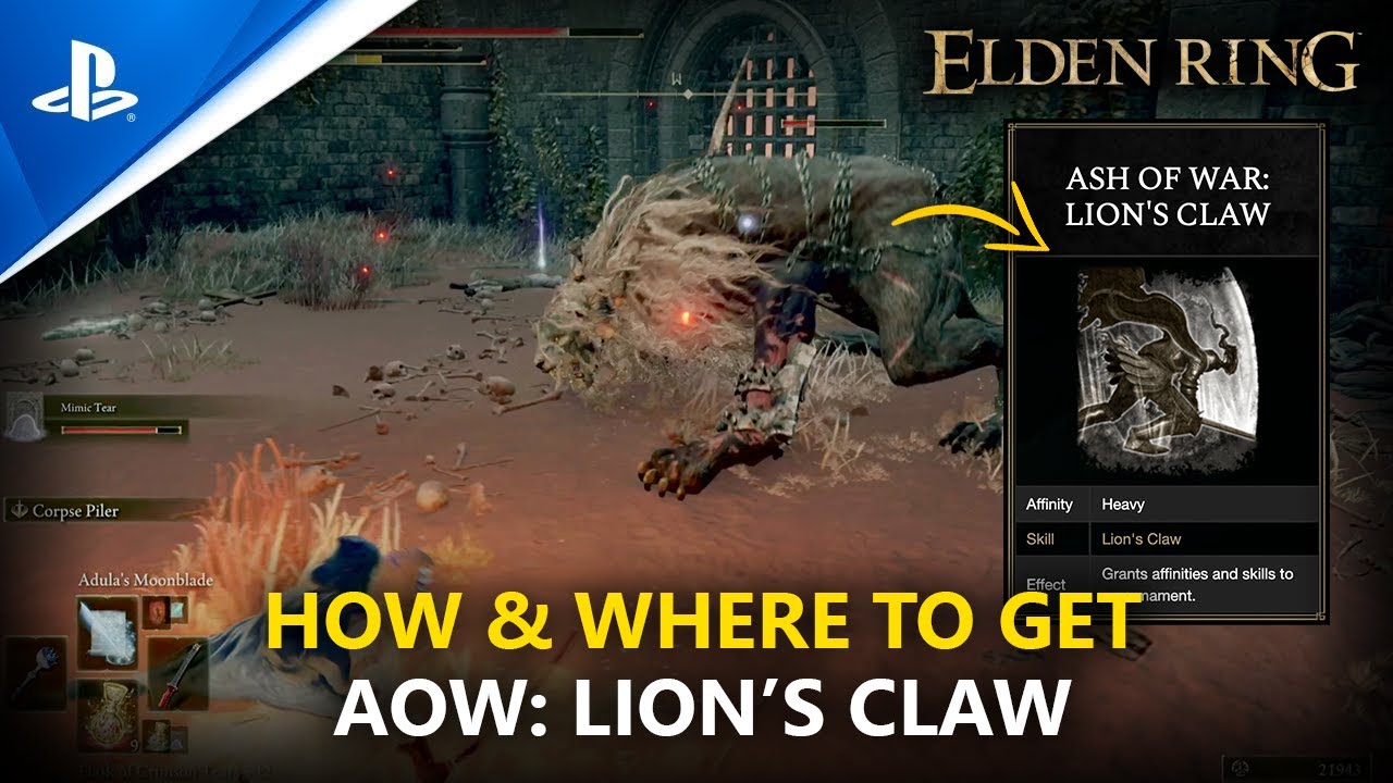 ELDEN RING How To Get Ash of War Lion's Claw Ash of War Lion's