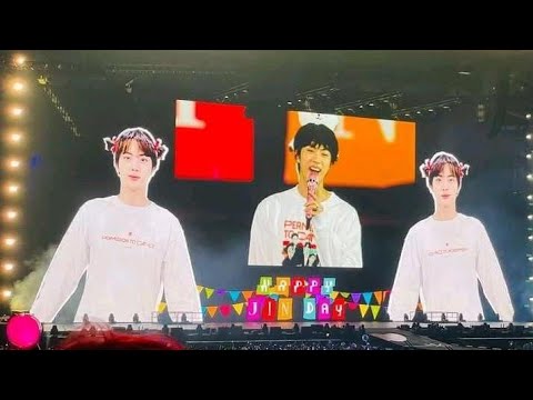 Happy Birthday Jin Army Singing Birthday Song To Jin PTD On Stage Consert SoFi Stadium 