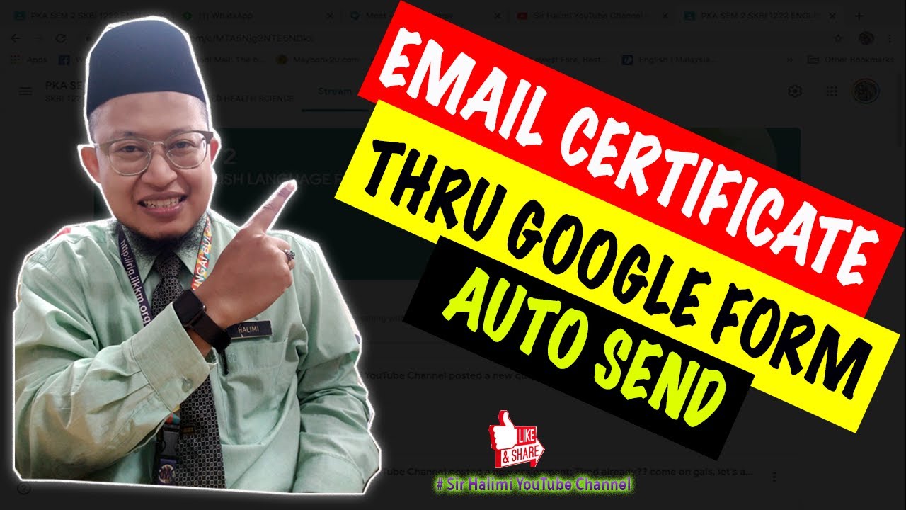 Using Google Form to generate and send e-Certificate (100% works) - YouTube