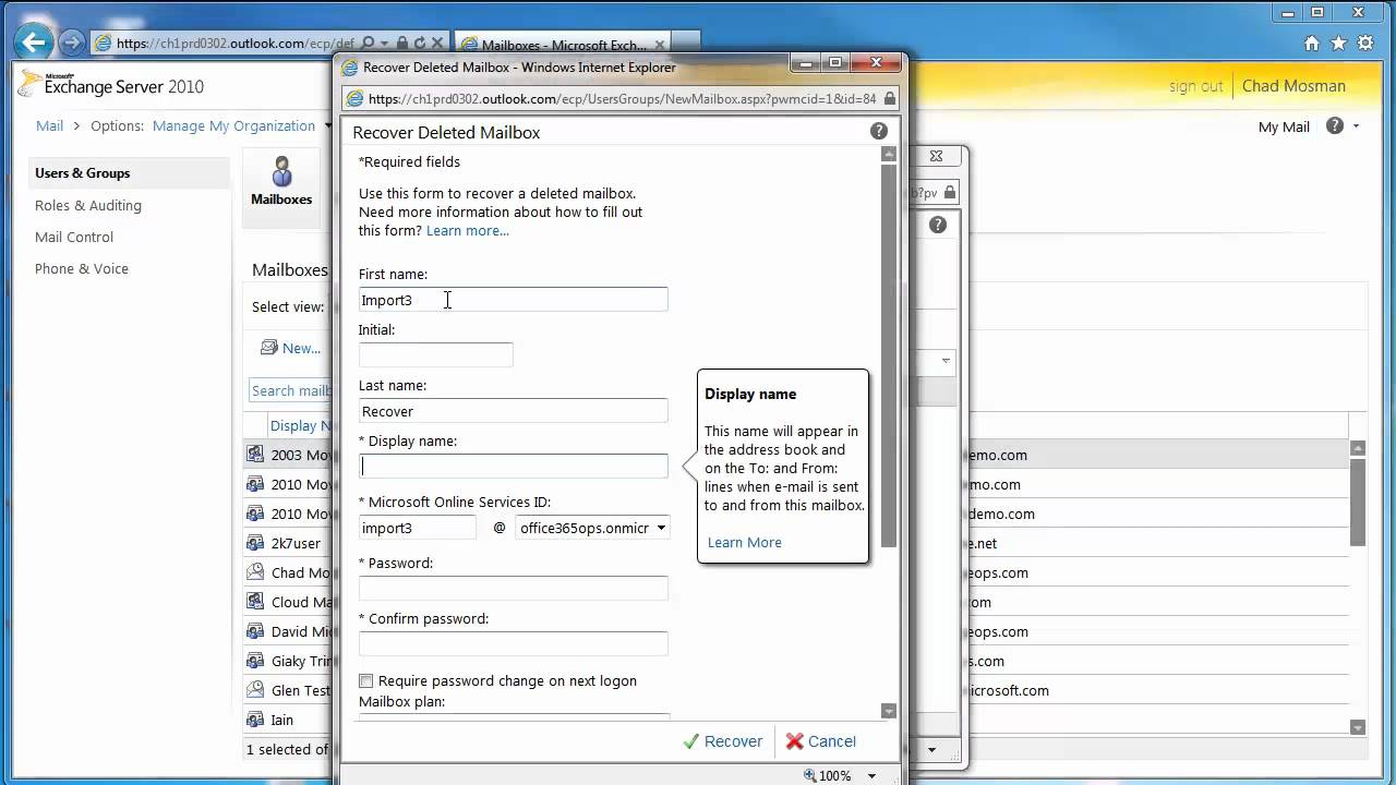 How To Recover A Deleted Mailbox In Office 365 YouTube