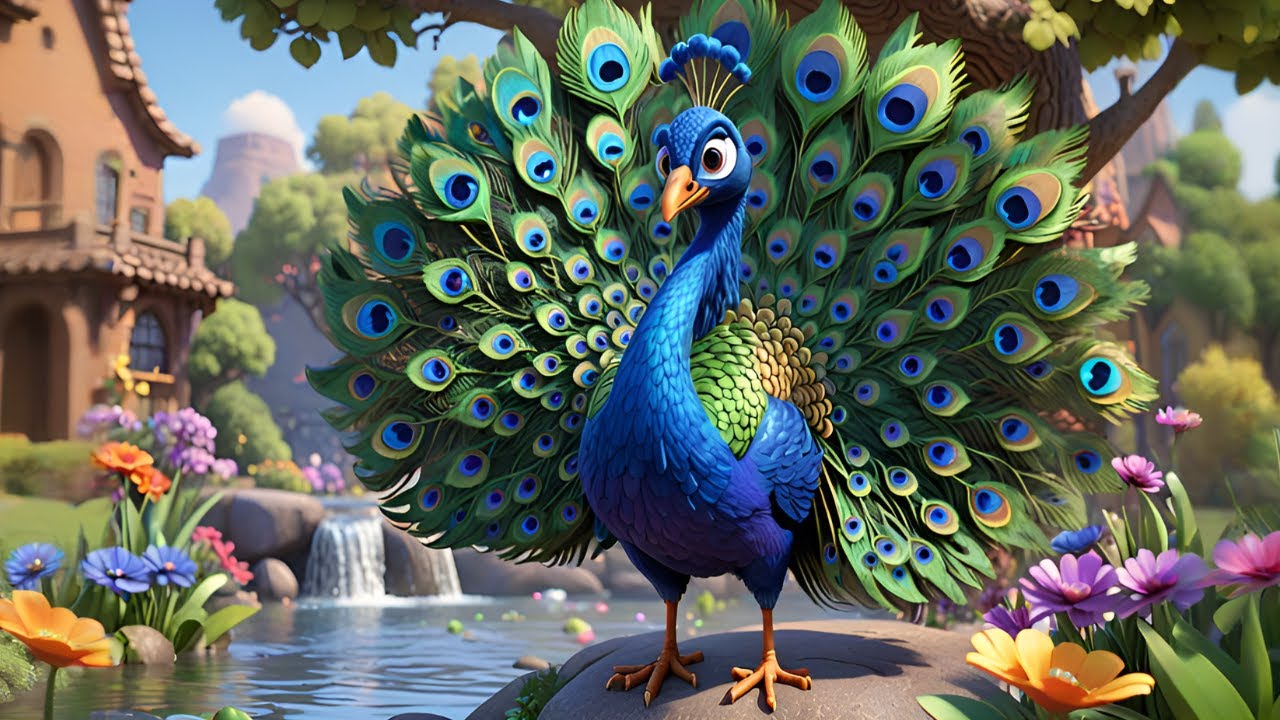 The Peacock Adventure 🦚✨ | Kids Poem | EPIC CARTOON WORLD