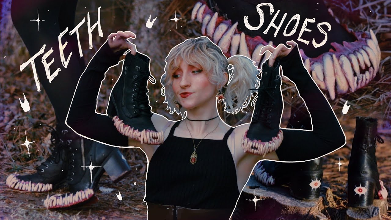 Welp, I made teeth shoes 😈(I sculpted monster teeth on some boots