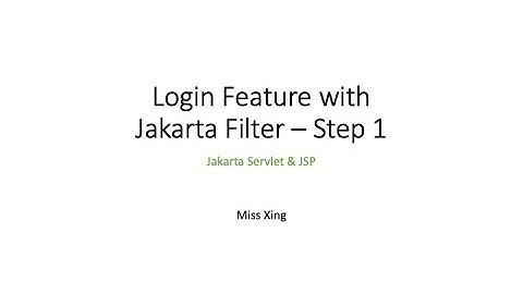 Jakarta Filter applied on Login Feature - Step 1