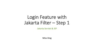 Jakarta Filter applied on Login Feature - Step 1
