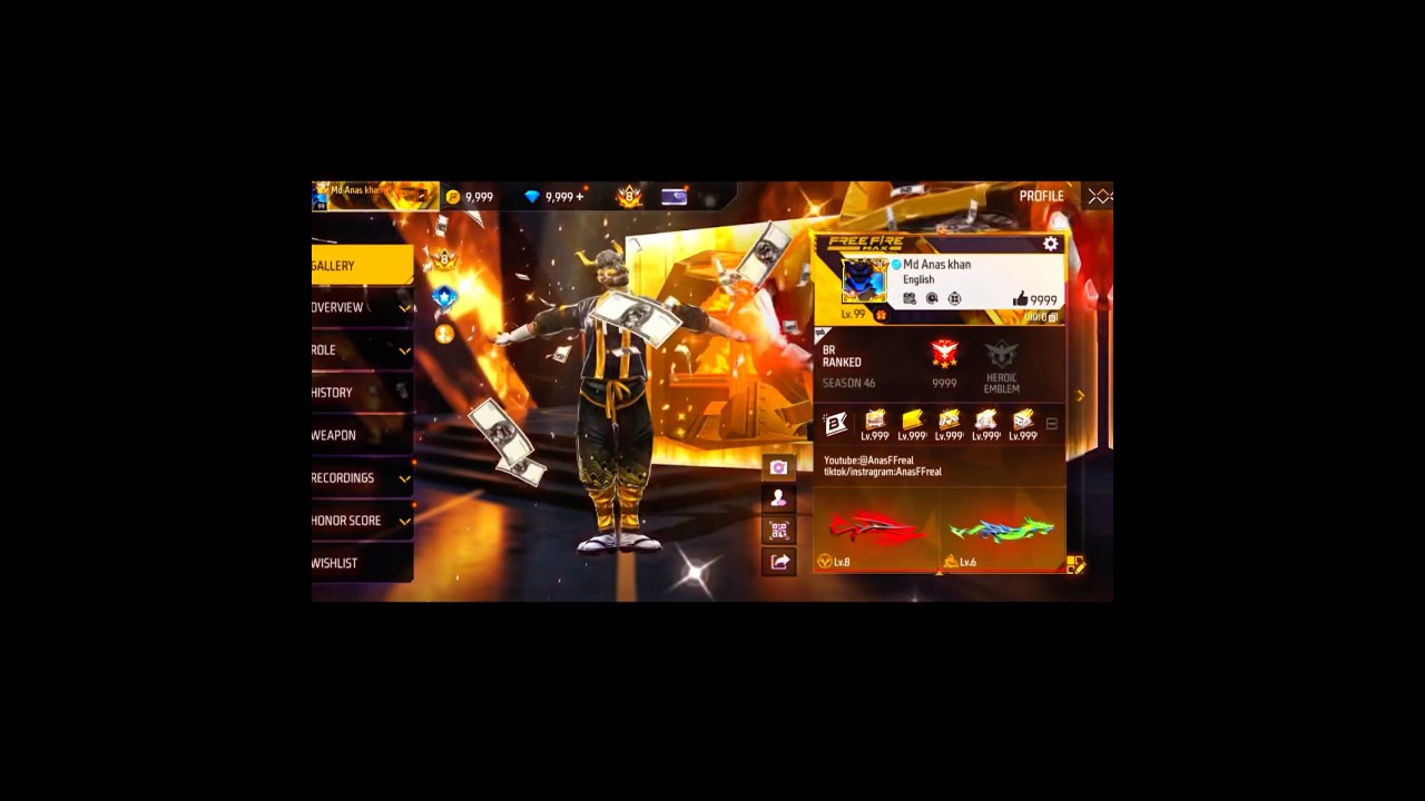 Level 9999 Everything! 🔥👑 | Anas FF Full Max Profile 💀🇧🇩 