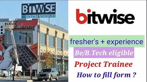 Bitwise offcampus drive|| fresher