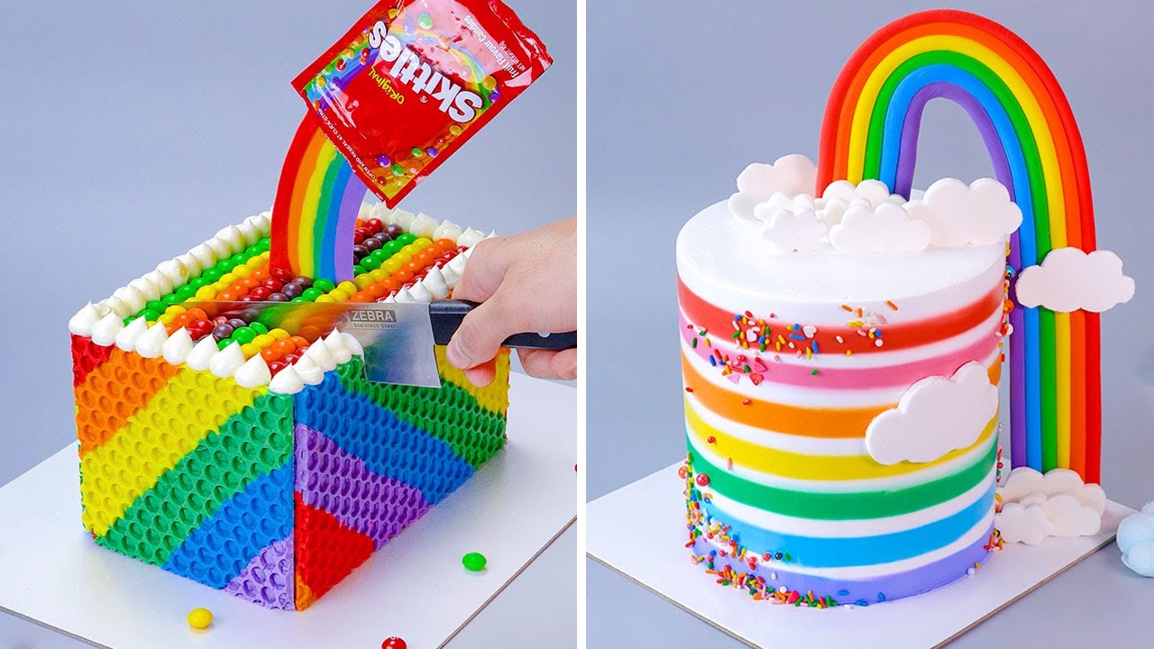 🌈How to Make Stunning Rainbow Cake Decoration | Amazing Rainbow Cake ...