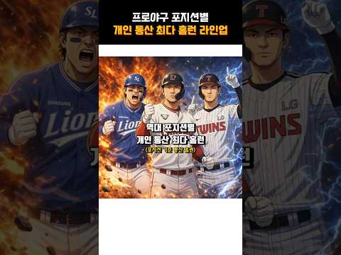 프로야구를 지배한 ‘미친 거포’ 라인업!🔥각 포지션별 홈런 1위는 누구? #프로야구 #크보 #1분송 #홈런왕 #Shorts