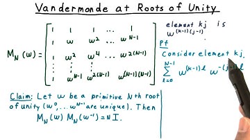 Vandermonde at Roots of Unity - GT - Computability, Complexity, Theory: Algorithms