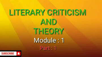 Sixth Sem - Literary Criticism And Theory - Part : 1