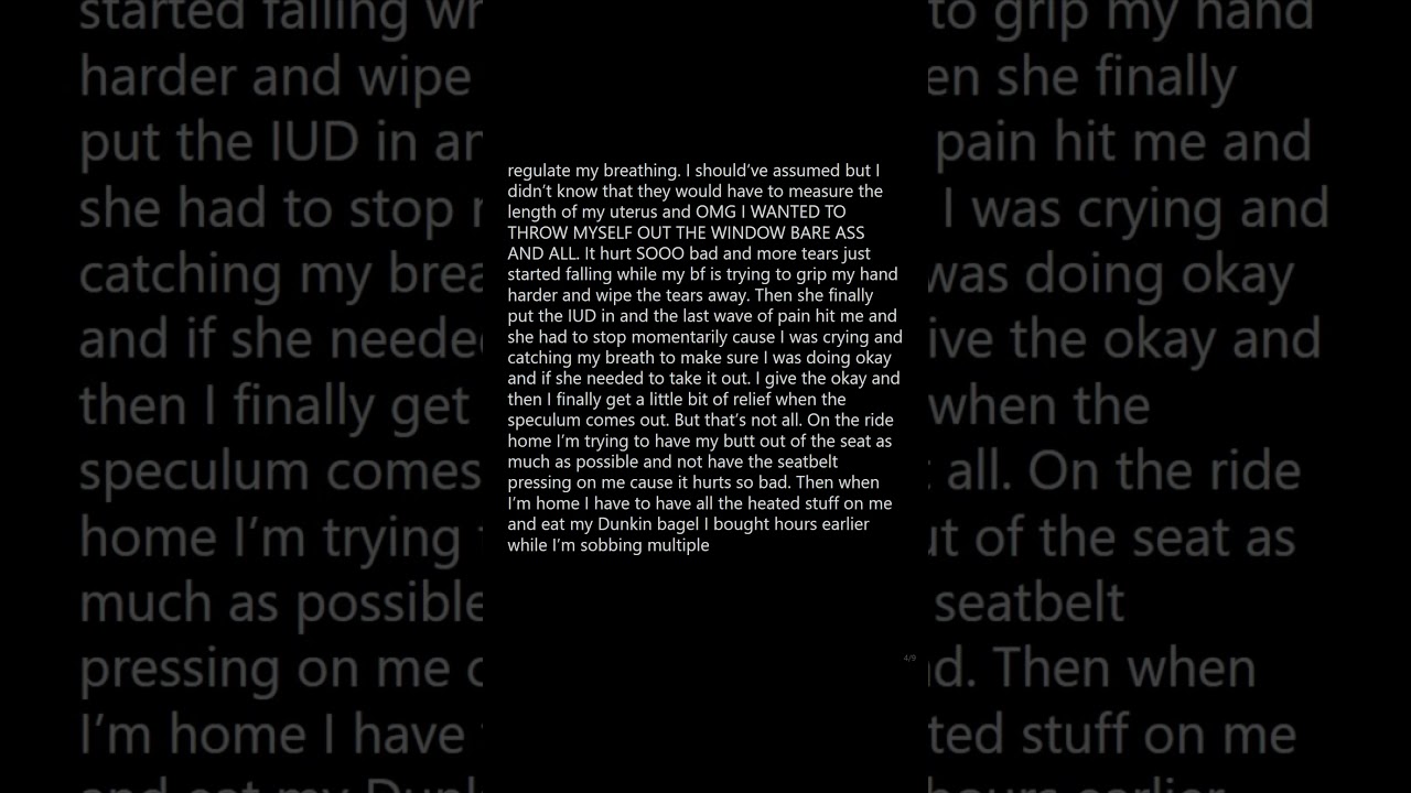 TIFU by not fully preparing myself for how painful IUD insertion is  