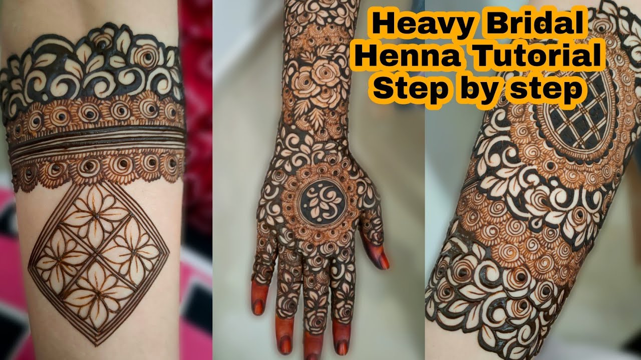 Latest Beautiful Heavy Dulhan Mehndi Design Step By Step || Latest Full Bridal Henna Tutorial