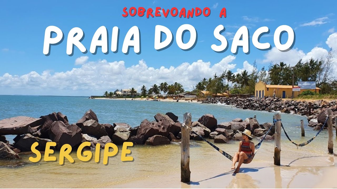 Sobrevoando a PRAIA DO SACO na Linha Verde - entre ARACAJU e SALVADOR - Nordeste