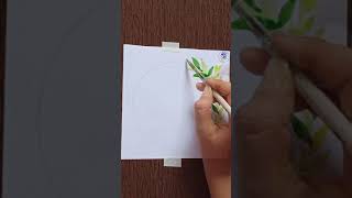 EASY watercolor floral wreath tutorial for beginners #SHORTS