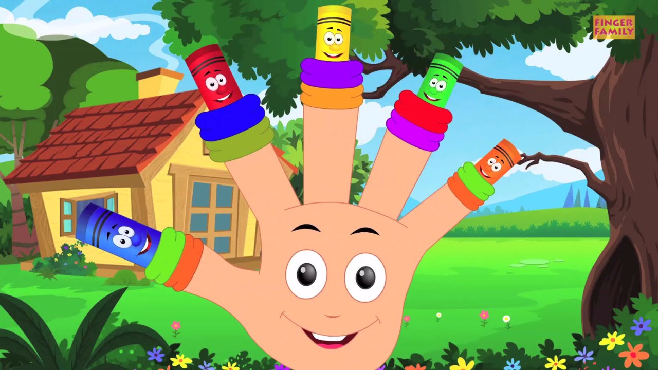 crayons finger family | nursery rhymes | learn colors | crayons song