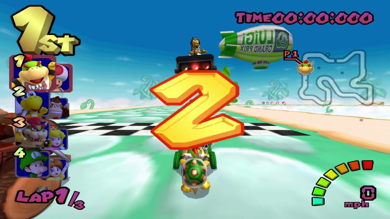 Mario Kart Double Dash Plus (Custom Tracks) #53 Mirror Flower Cup 3 with Bowser Jr and Toad