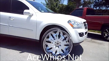 AceWhips.NET- White Mercedes-Benz GL-450 on 30" FORGIATOS