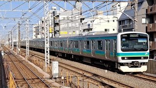 JR東日本常磐線E231系マト113編成快速品川行き綾瀬駅通過(2023/4/28)