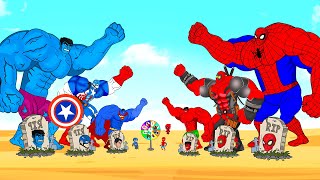 Rescue SUPER HEROES Team SPIDERMAN RED vs Team HULK BLUE : Returning from the Dead SECRET - FUNNY