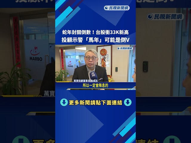 蛇年封關倒數! 台股開盤衝33K新高 台積電創天價－民視新聞