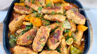 Easy and delicious chicken kofta kebab stir fry!With an amazing sauce! #viral #kebab #520 #trending