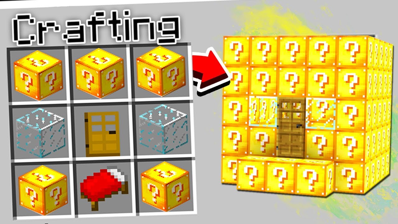 CRAFTING A LUCKY BLOCK HOUSE IN MINECRAFT!