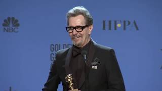 Gary Oldman: Golden Globe Awards Backstage Interview (2018) | ScreenSlam