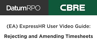 (EA) ExpressHR: Rejecting and Amending Timesheets