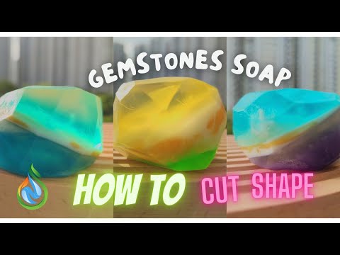 MP Gemstone Soap | How to | Cut and shape | soap making vlog | melt and pour | glycerin soap