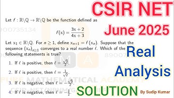 CSIR NET June 2025 Mathematics | Real Analysis CSIR NET June 2025 Solution | Part B | Q.Id 5499
