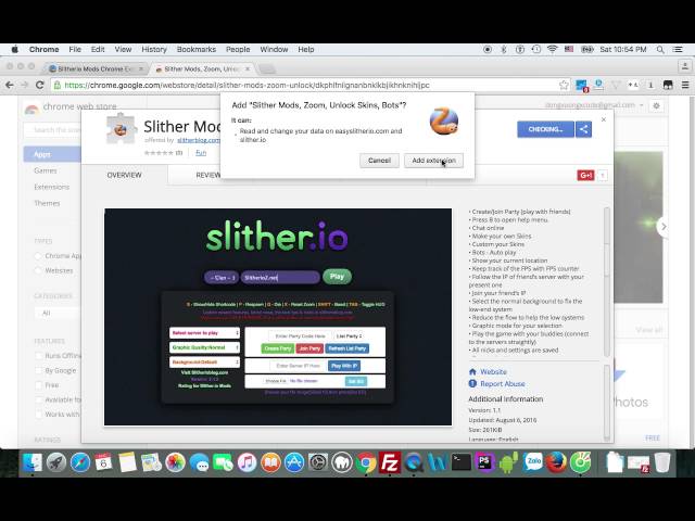 Slither.io Mods, Zoom, Unlock Skins, Bots – Get this Extension for