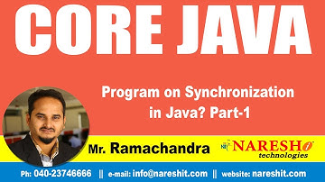 Program on Synchronization in Java? Part-1 | Core Java Tutorial | by Mr.Ramachandra