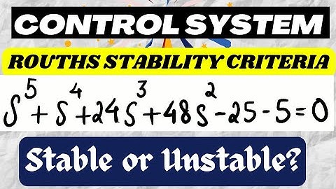 Routh stability criteria | Control System |System is stable or not? | Example solved 1|