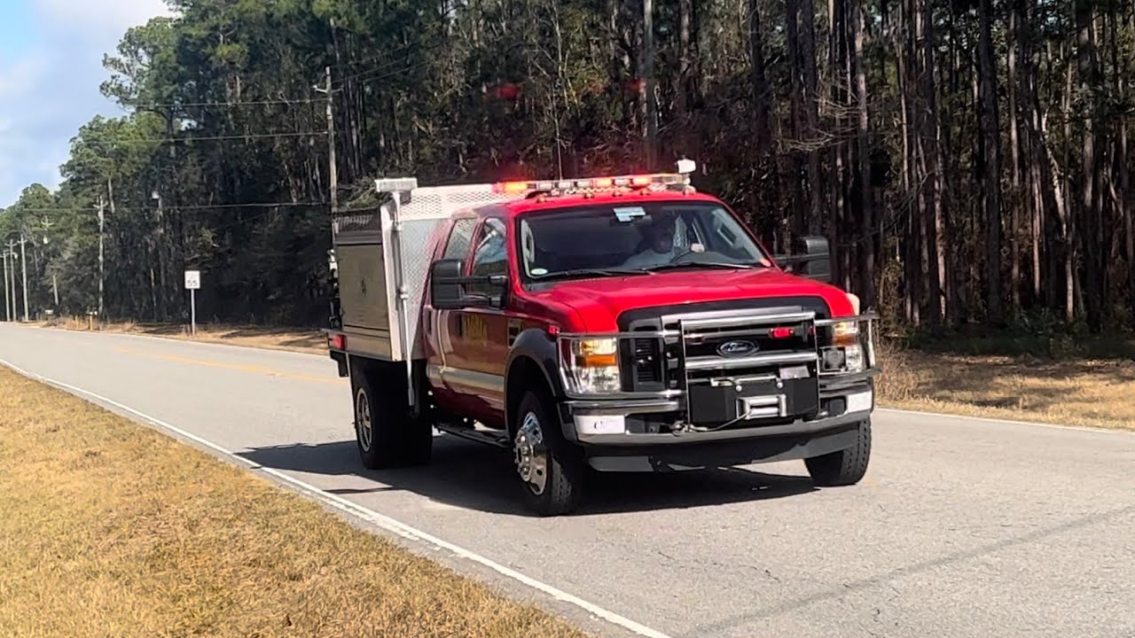 Brush 13 Responding to a Brush Fire Bagdad Volunteer Fire Department