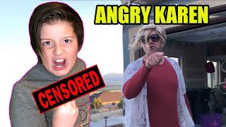 Kid Fights Karen - Angry Karen Tries To Stop Kid Riding Bike ( Kid Vs Karen )