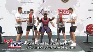 Download Lagu World Record Squat with 263 kg by Charles Okpoko USA in 66 kg class MP3